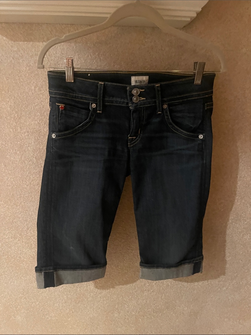Hudson Jeans Dark Blue Denim Bermuda Shorts